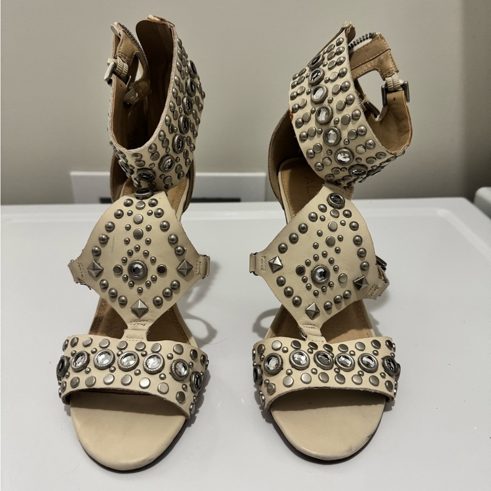 Studded cream colour heels for sale!